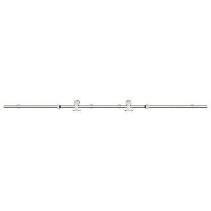 vidaXL Kit fixation porte coulissante 200 cm Acier inoxydable Argenté