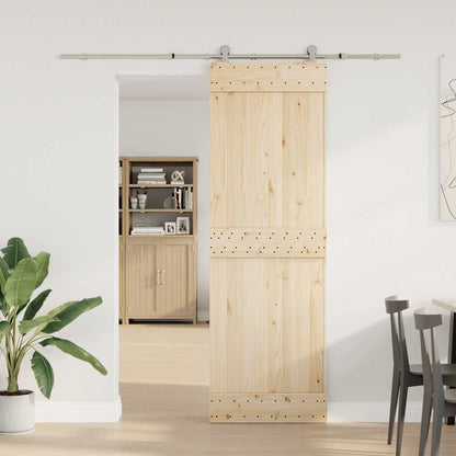 vidaXL Kit fixation porte coulissante 200 cm Acier inoxydable Argenté