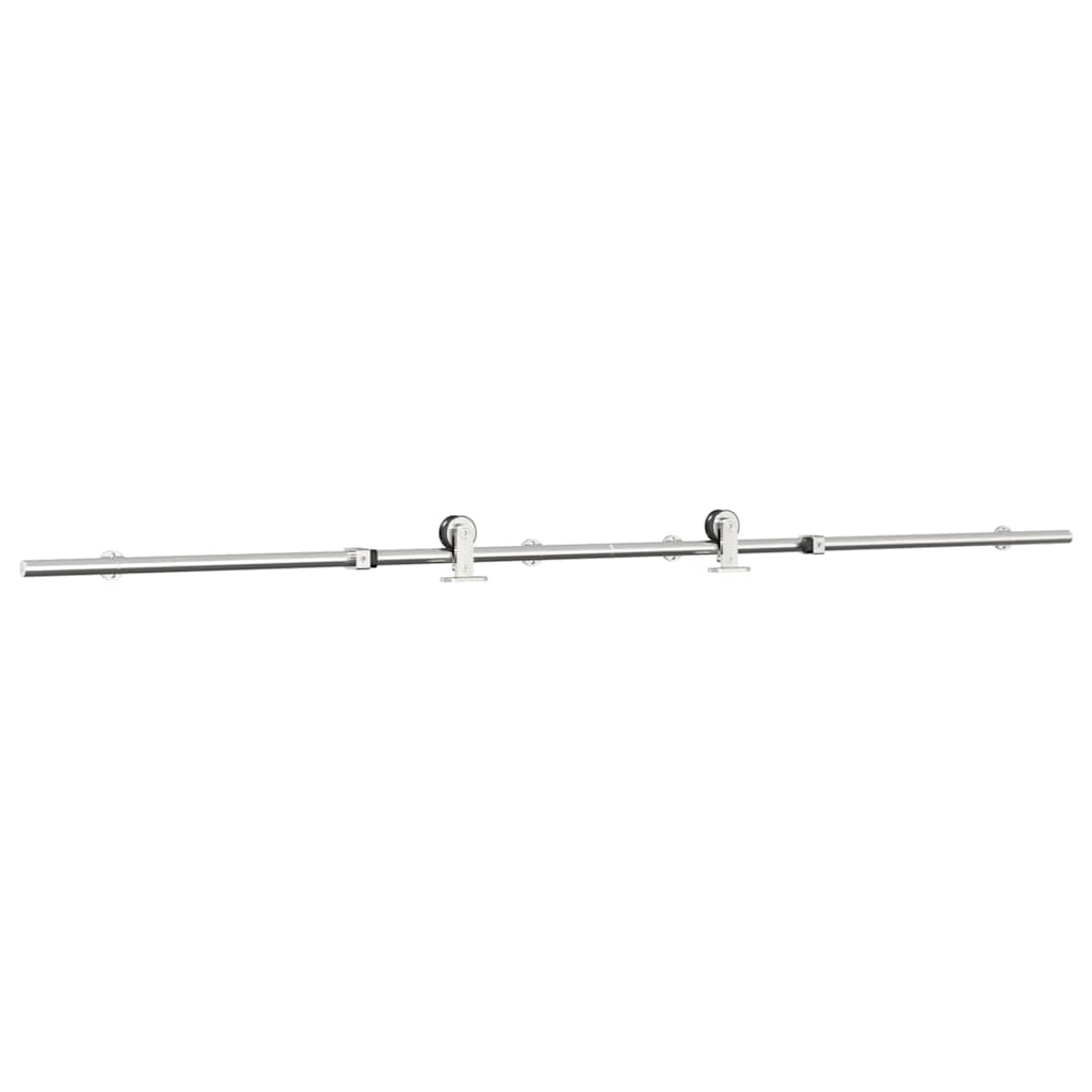 vidaXL Kit fixation porte coulissante 200 cm Acier inoxydable Argenté