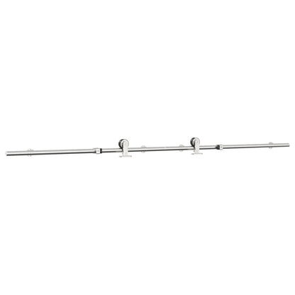vidaXL Kit fixation porte coulissante 200 cm Acier inoxydable Argenté