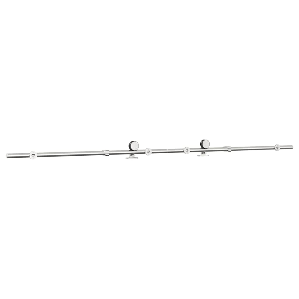 vidaXL Kit fixation porte coulissante 200 cm Acier inoxydable Argenté