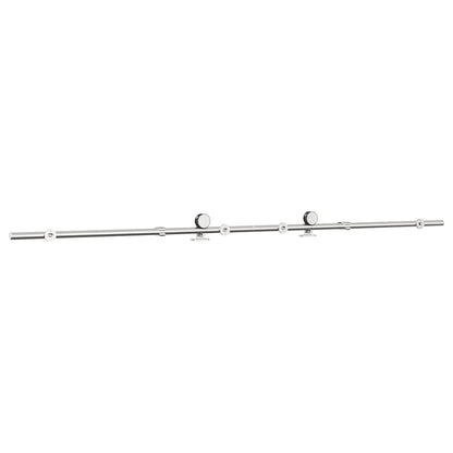 vidaXL Kit fixation porte coulissante 200 cm Acier inoxydable Argenté