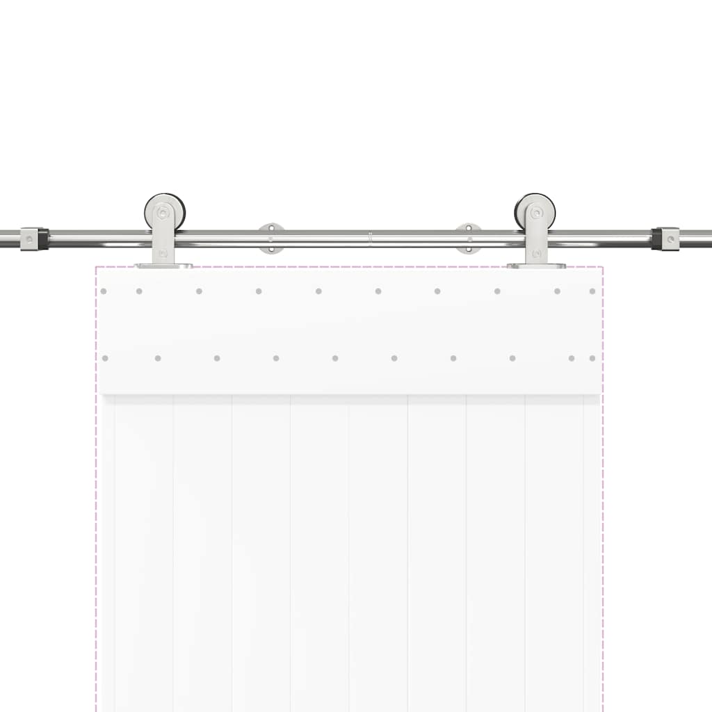 vidaXL Kit fixation porte coulissante 200 cm Acier inoxydable Argenté