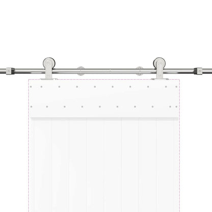 vidaXL Kit fixation porte coulissante 200 cm Acier inoxydable Argenté