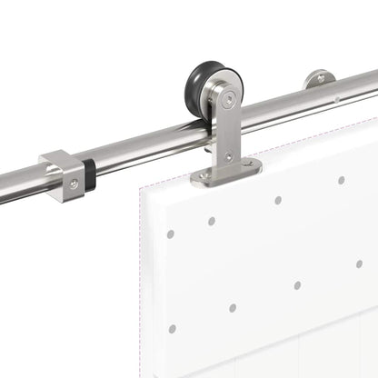 vidaXL Kit fixation porte coulissante 200 cm Acier inoxydable Argenté