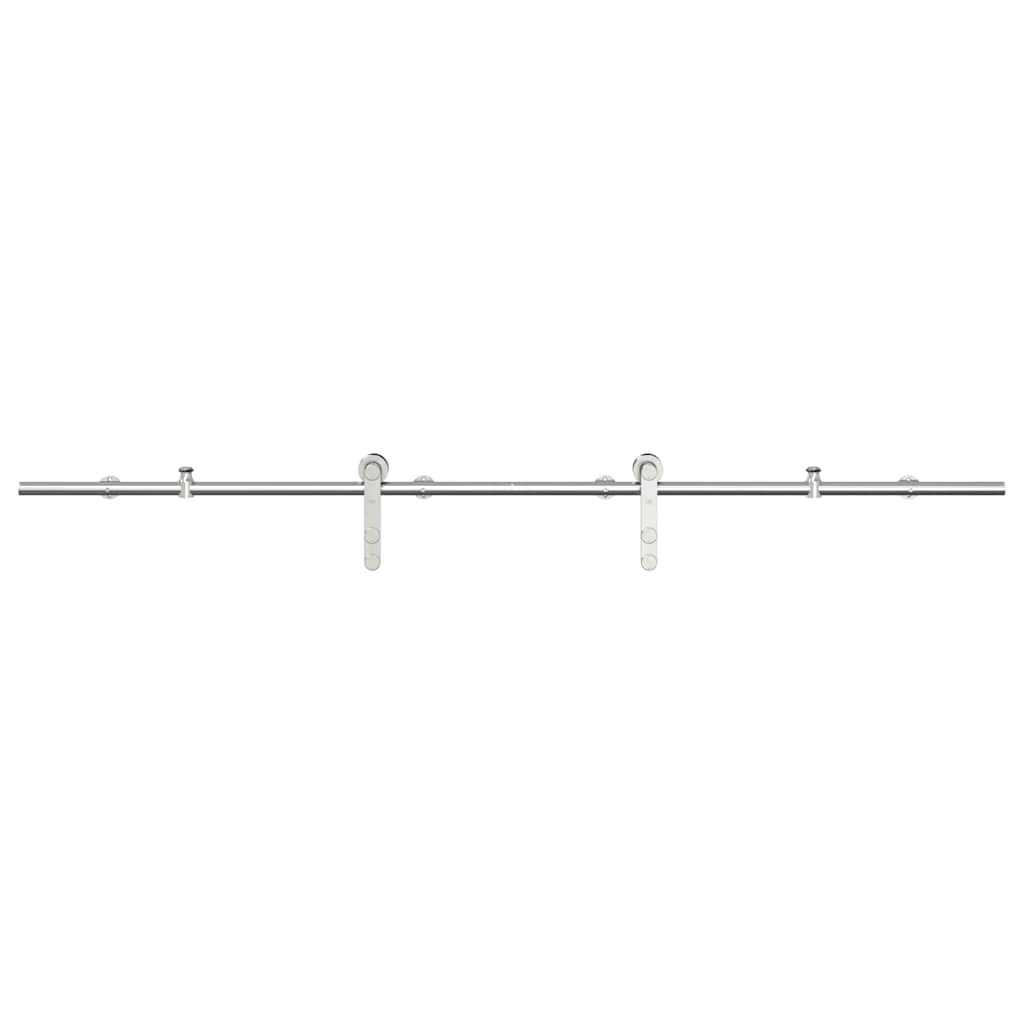 vidaXL Kit fixation porte coulissante 183 cm Acier inoxydable Argenté