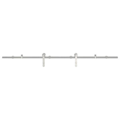 vidaXL Kit fixation porte coulissante 183 cm Acier inoxydable Argenté