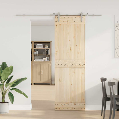 vidaXL Kit fixation porte coulissante 183 cm Acier inoxydable Argenté