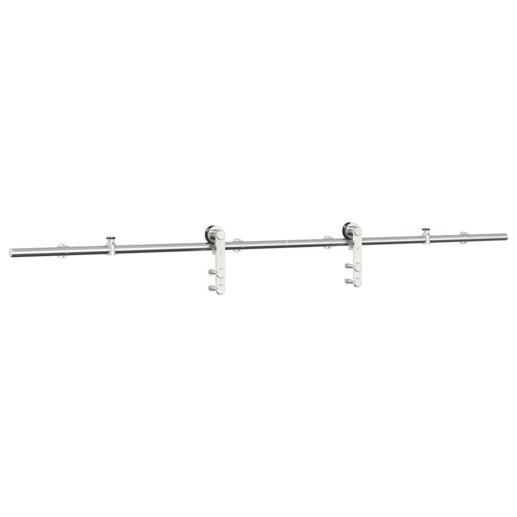 vidaXL Kit fixation porte coulissante 183 cm Acier inoxydable Argenté