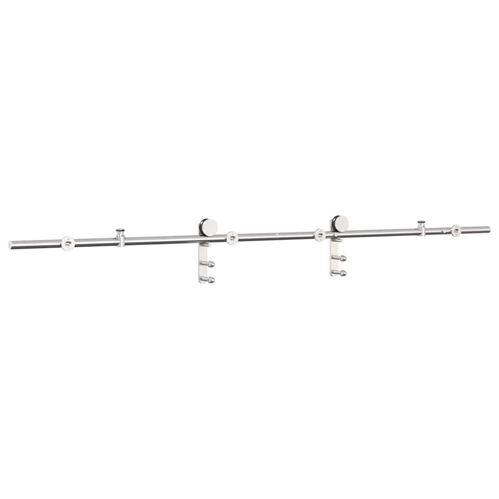 vidaXL Kit fixation porte coulissante 183 cm Acier inoxydable Argenté