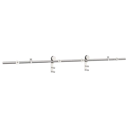 vidaXL Kit fixation porte coulissante 183 cm Acier inoxydable Argenté