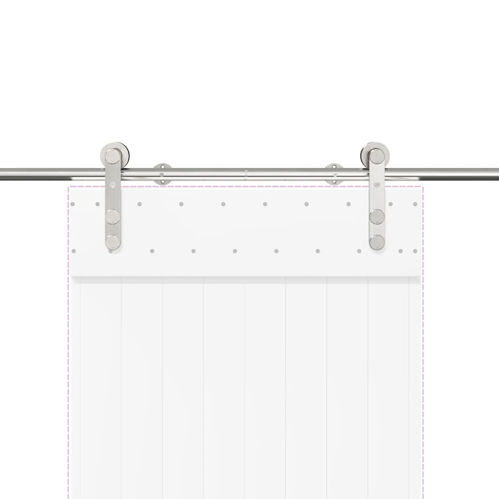 vidaXL Kit fixation porte coulissante 183 cm Acier inoxydable Argenté
