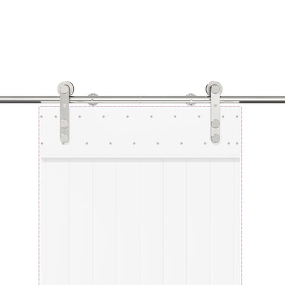 vidaXL Kit fixation porte coulissante 183 cm Acier inoxydable Argenté