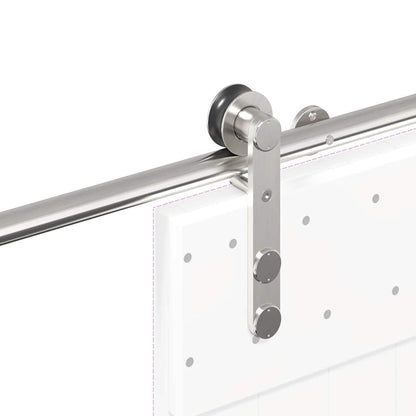 vidaXL Kit fixation porte coulissante 183 cm Acier inoxydable Argenté