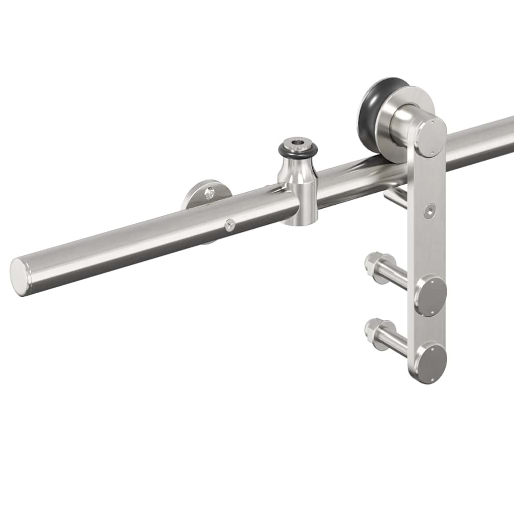 vidaXL Kit fixation porte coulissante 183 cm Acier inoxydable Argenté