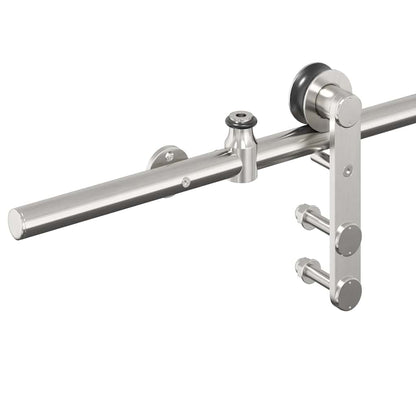 vidaXL Kit fixation porte coulissante 183 cm Acier inoxydable Argenté