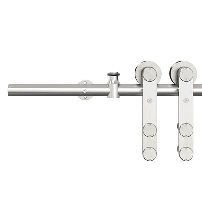 vidaXL Kit fixation porte coulissante 183 cm Acier inoxydable Argenté