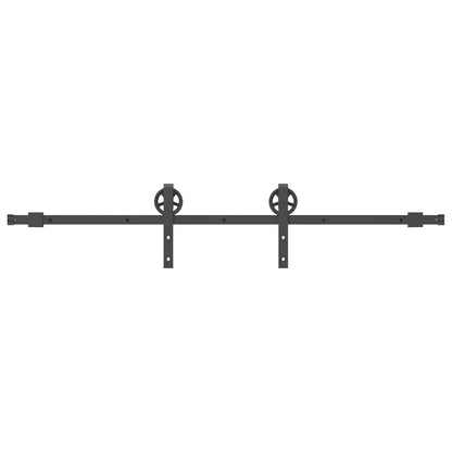 vidaXL Kit de quincaillerie de porte coulissante 183 cm Acier Noir