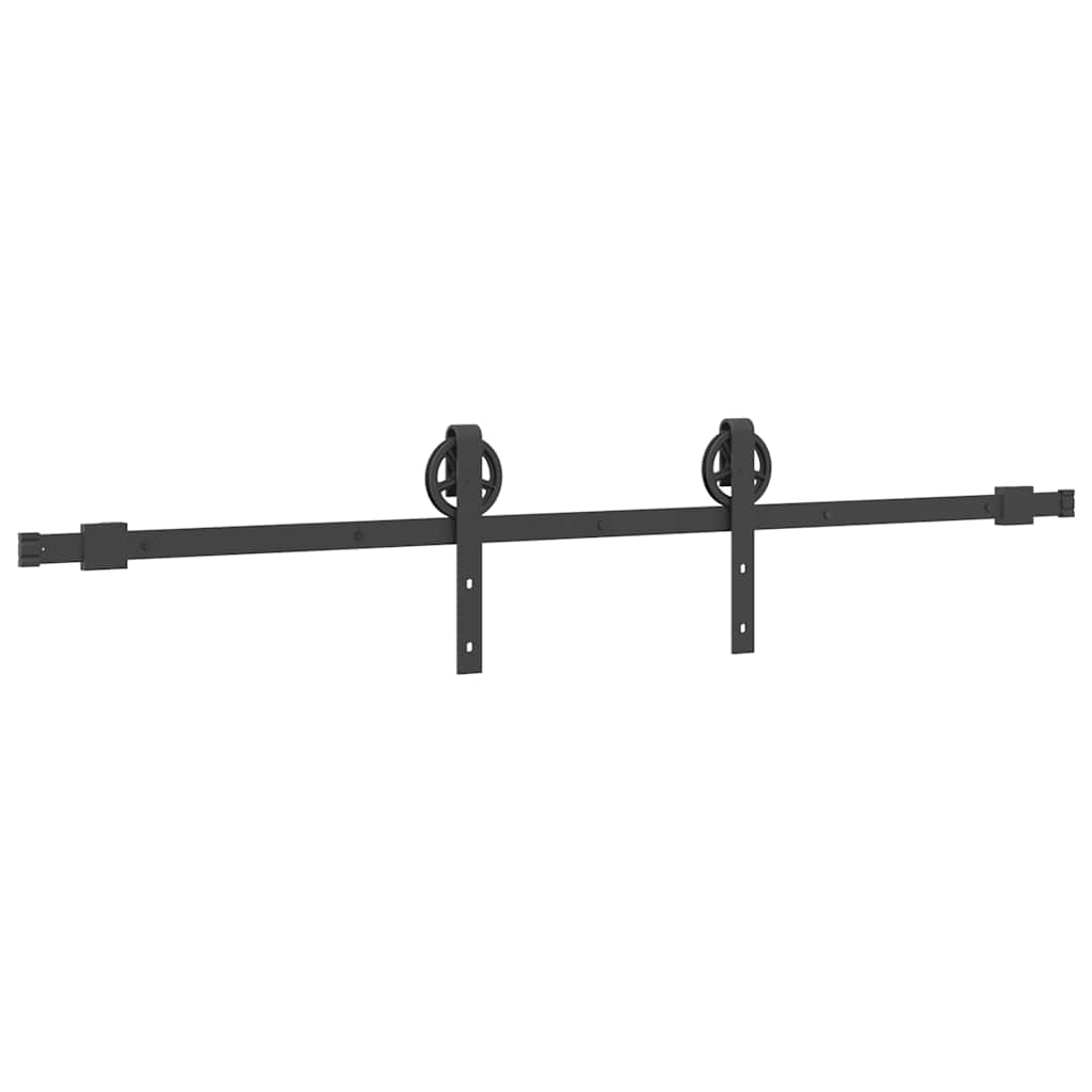 vidaXL Kit de quincaillerie de porte coulissante 183 cm Acier Noir