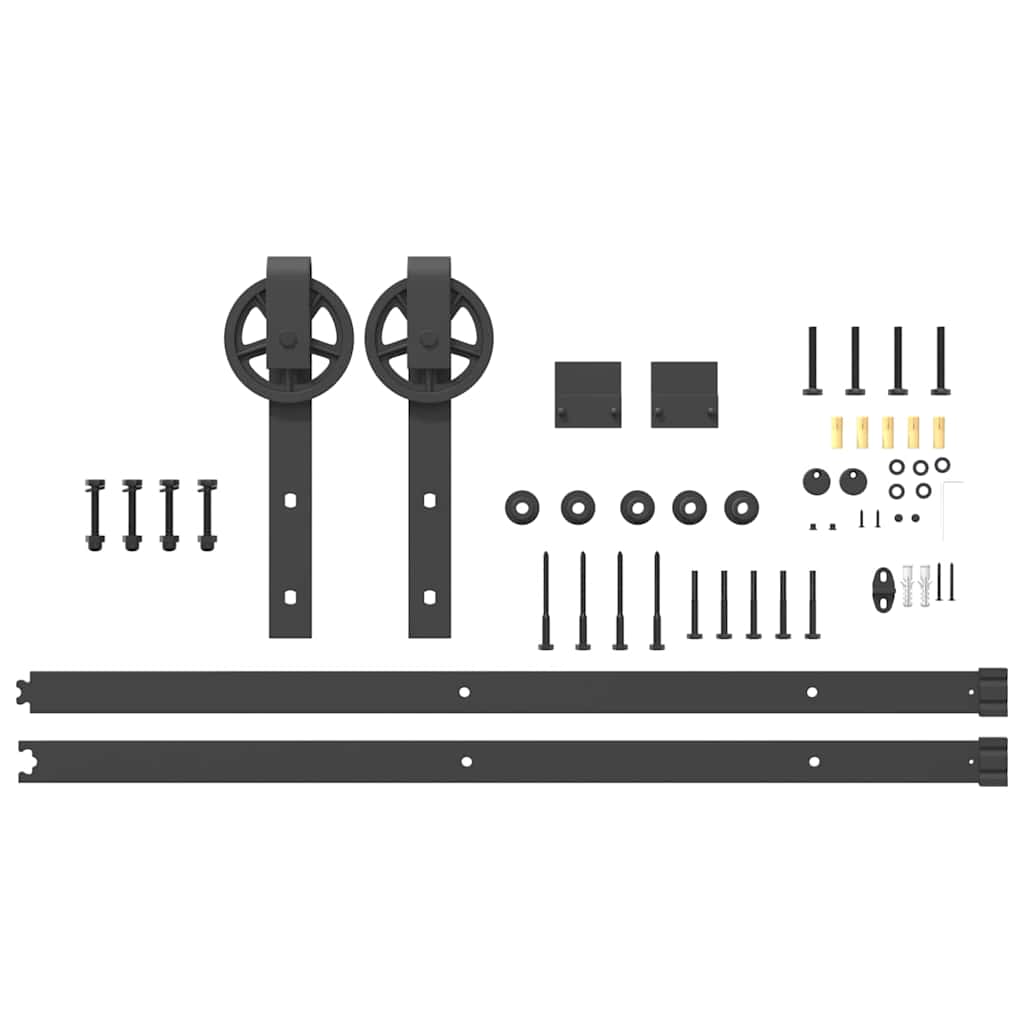 vidaXL Kit de quincaillerie de porte coulissante 183 cm Acier Noir