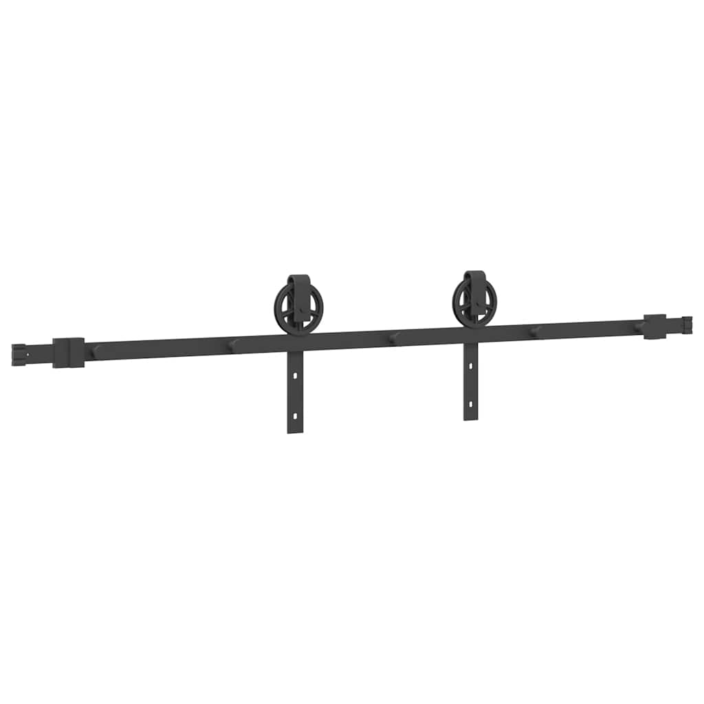 vidaXL Kit de quincaillerie de porte coulissante 183 cm Acier Noir