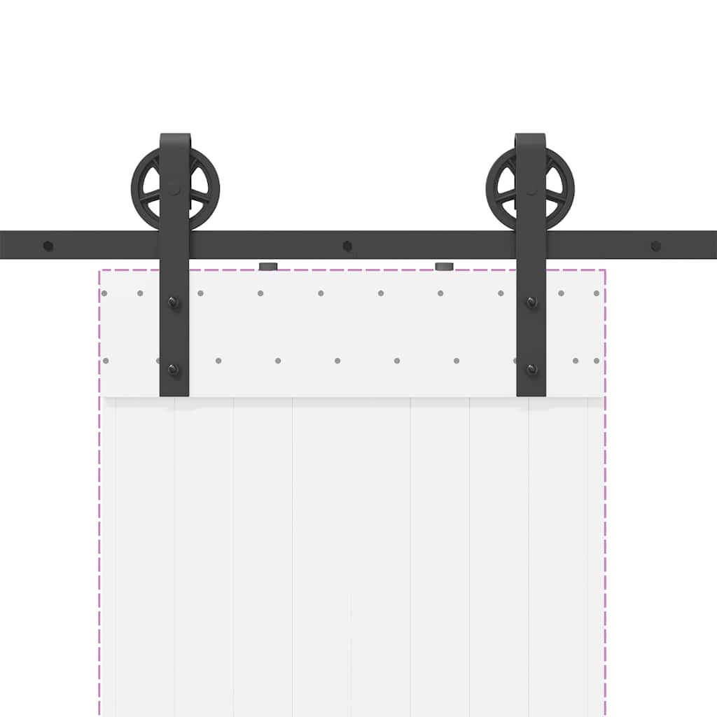 vidaXL Kit de quincaillerie de porte coulissante 183 cm Acier Noir