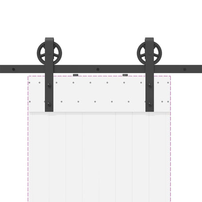 vidaXL Kit de quincaillerie de porte coulissante 183 cm Acier Noir