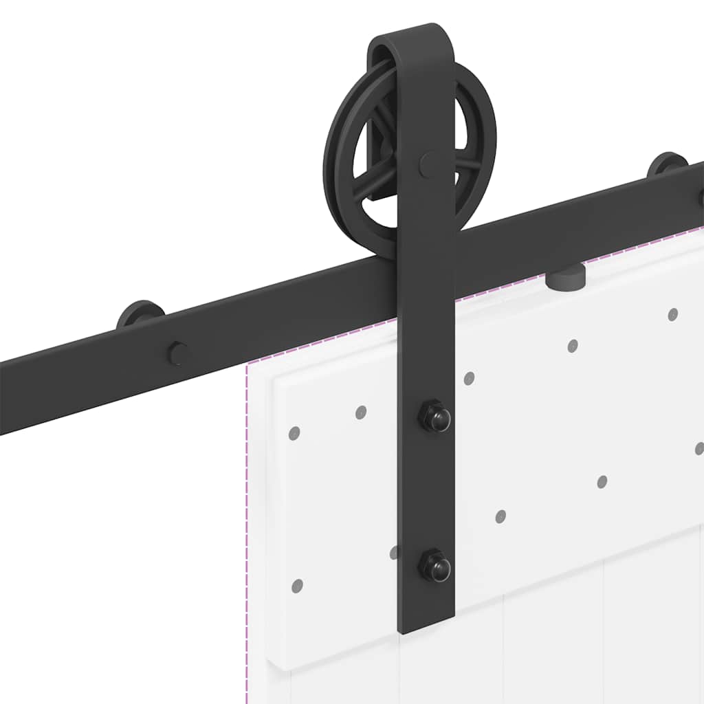vidaXL Kit de quincaillerie de porte coulissante 183 cm Acier Noir