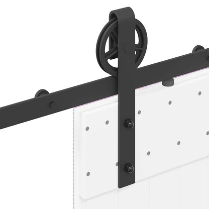 vidaXL Kit de quincaillerie de porte coulissante 183 cm Acier Noir