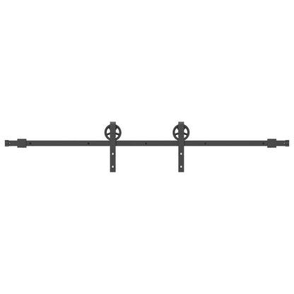 vidaXL Kit de quincaillerie de porte coulissante 200 cm Acier Noir