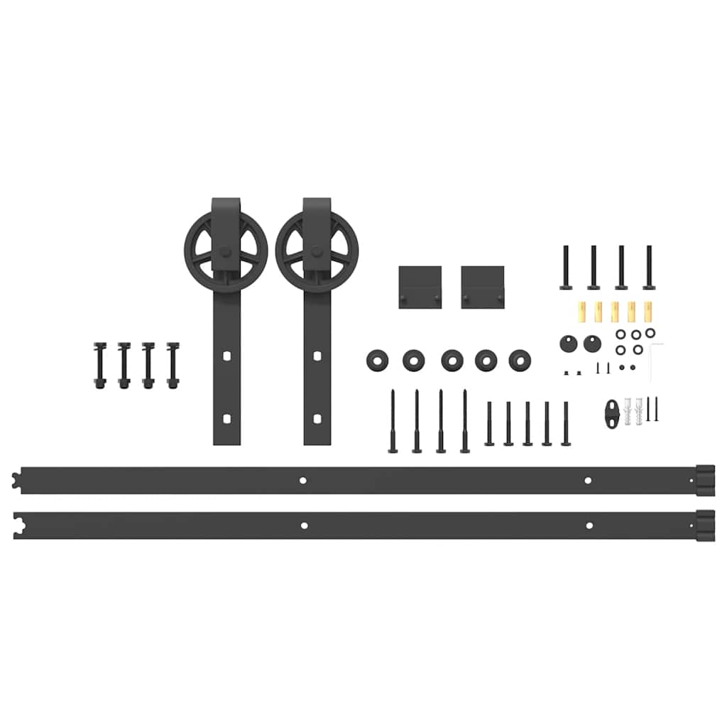 vidaXL Kit de quincaillerie de porte coulissante 200 cm Acier Noir