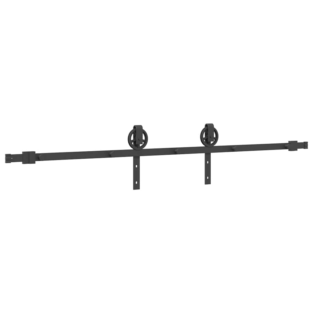 vidaXL Kit de quincaillerie de porte coulissante 200 cm Acier Noir