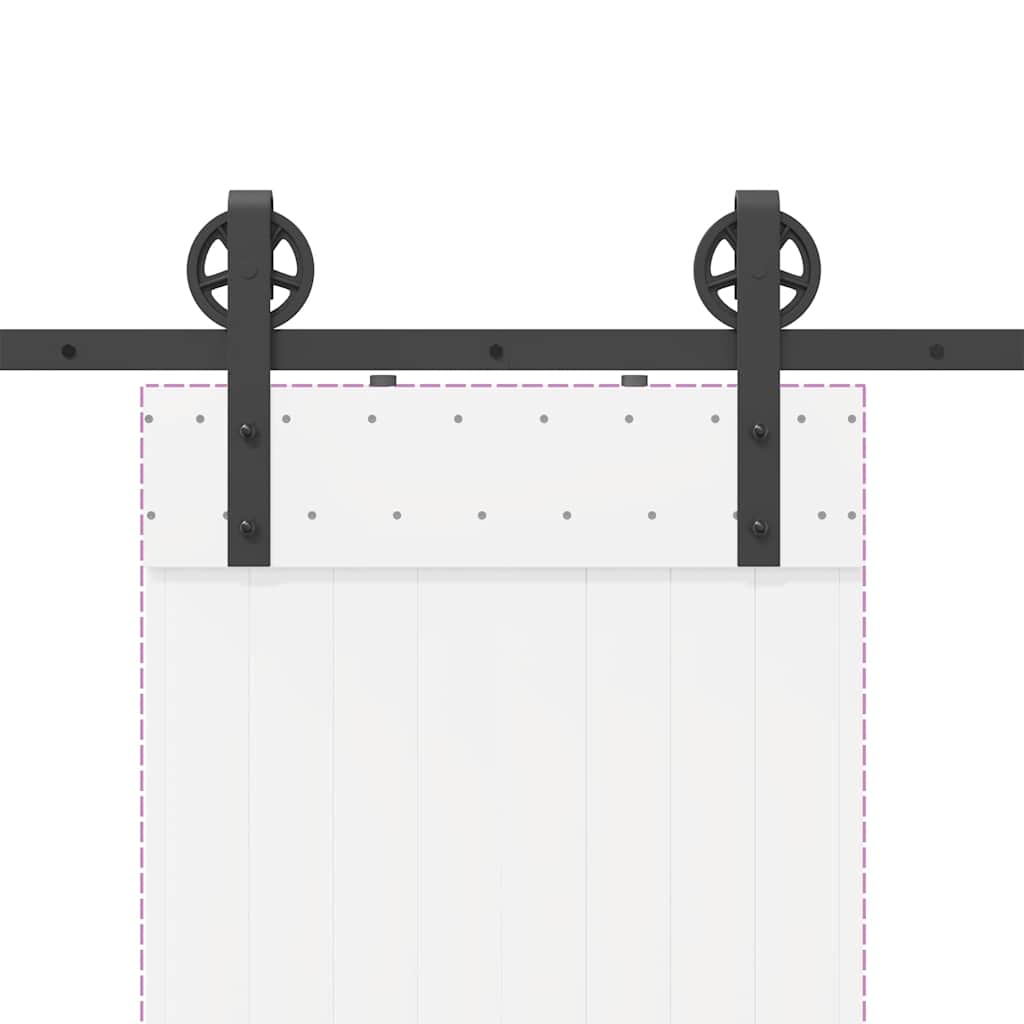 vidaXL Kit de quincaillerie de porte coulissante 200 cm Acier Noir