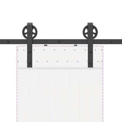 vidaXL Kit de quincaillerie de porte coulissante 200 cm Acier Noir