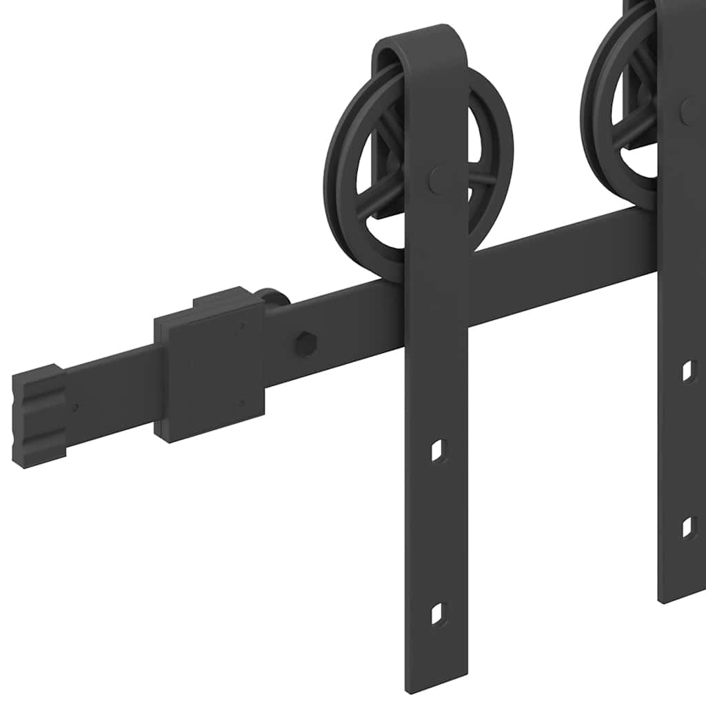 vidaXL Kit de quincaillerie de porte coulissante 200 cm Acier Noir