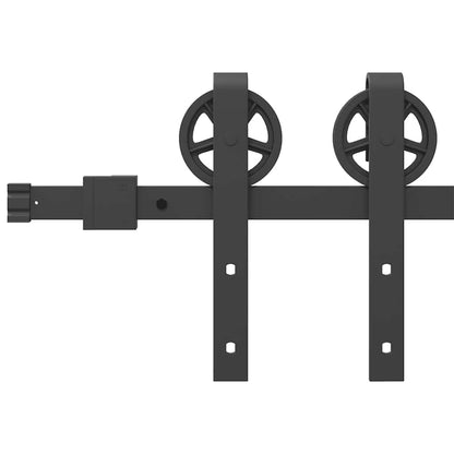 vidaXL Kit de quincaillerie de porte coulissante 200 cm Acier Noir