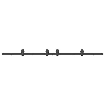 vidaXL Kit de quincaillerie de porte coulissante 200 cm Acier Noir