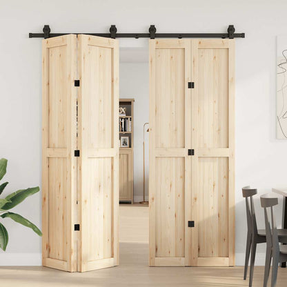 vidaXL Kit de quincaillerie de porte coulissante 200 cm Acier Noir