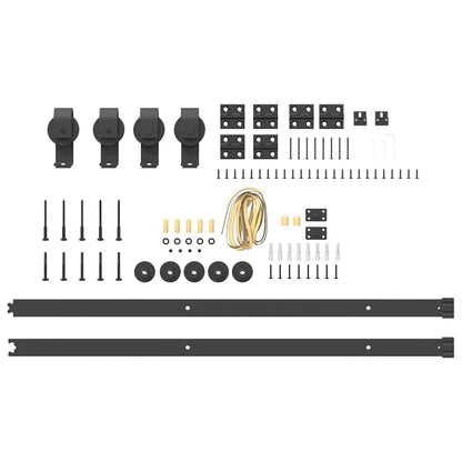 vidaXL Kit de quincaillerie de porte coulissante 200 cm Acier Noir
