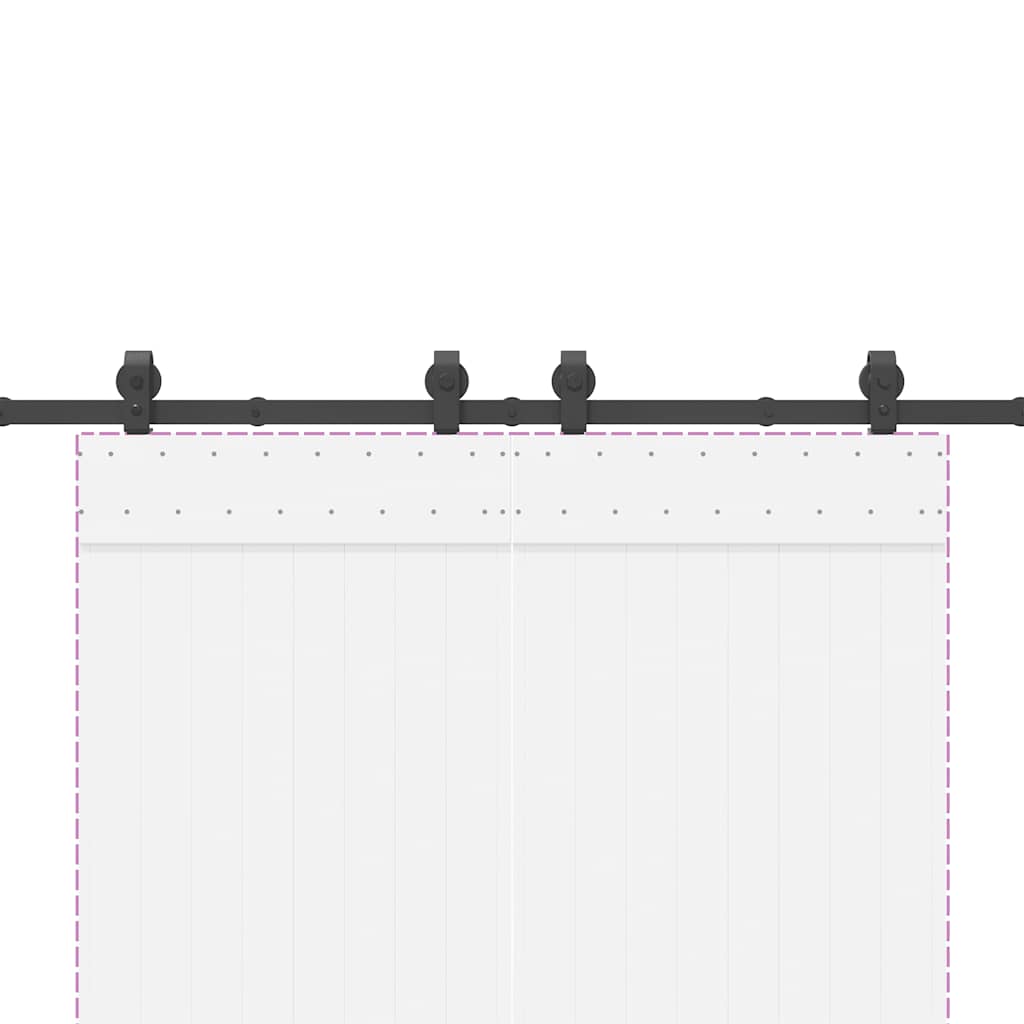 vidaXL Kit de quincaillerie de porte coulissante 200 cm Acier Noir
