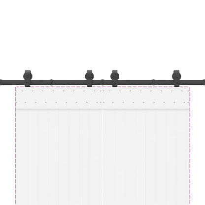 vidaXL Kit de quincaillerie de porte coulissante 200 cm Acier Noir