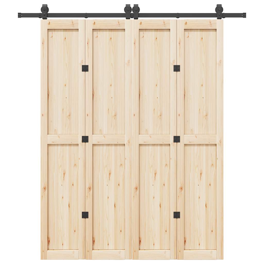 vidaXL Kit de quincaillerie de porte coulissante 200 cm Acier Noir
