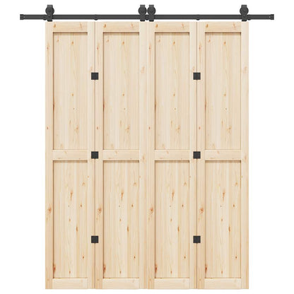 vidaXL Kit de quincaillerie de porte coulissante 200 cm Acier Noir
