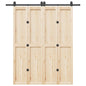 vidaXL Kit de quincaillerie de porte coulissante 200 cm Acier Noir
