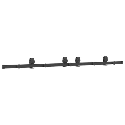 vidaXL Kit de quincaillerie de porte coulissante 183 cm Acier Noir