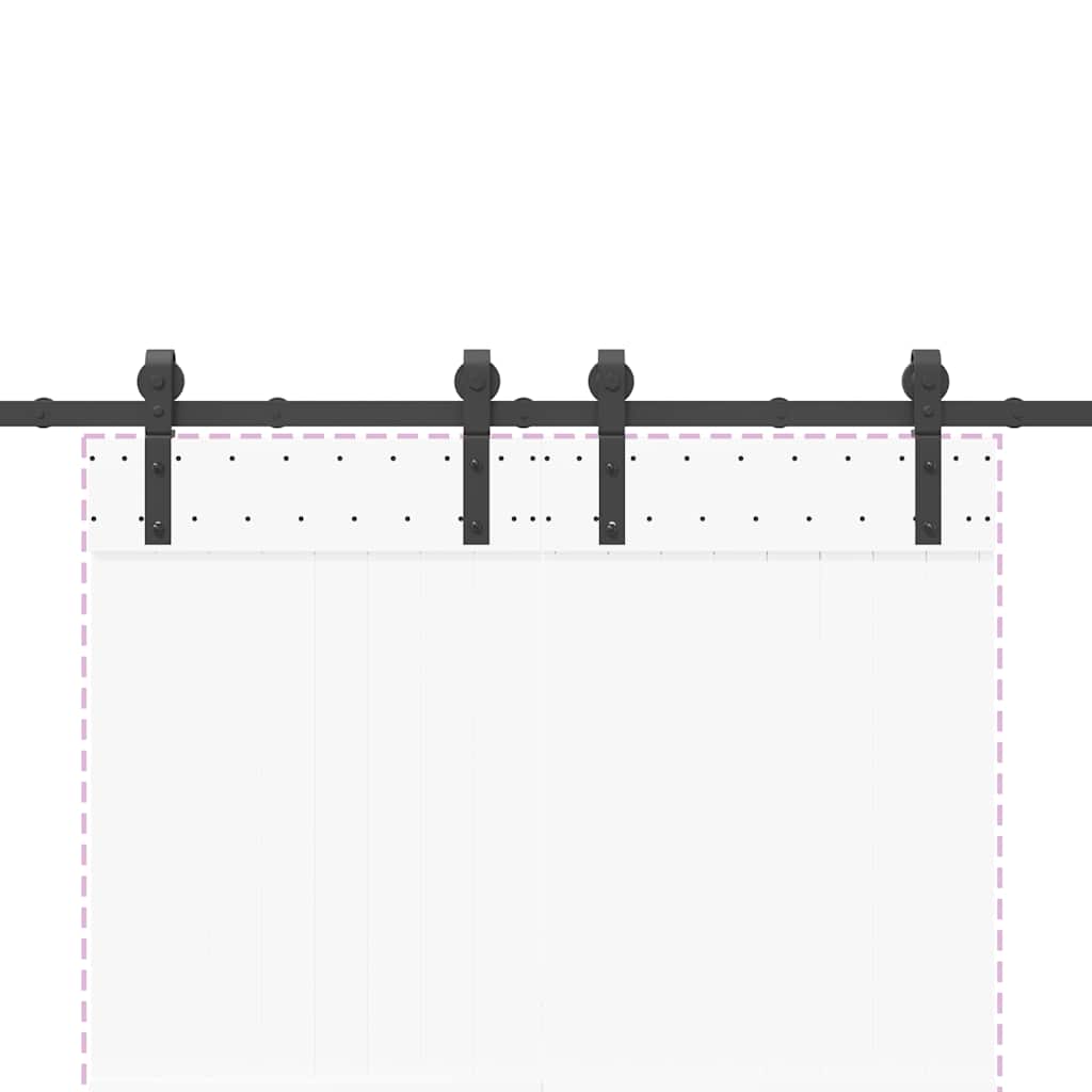 vidaXL Kit de quincaillerie de porte coulissante 183 cm Acier Noir