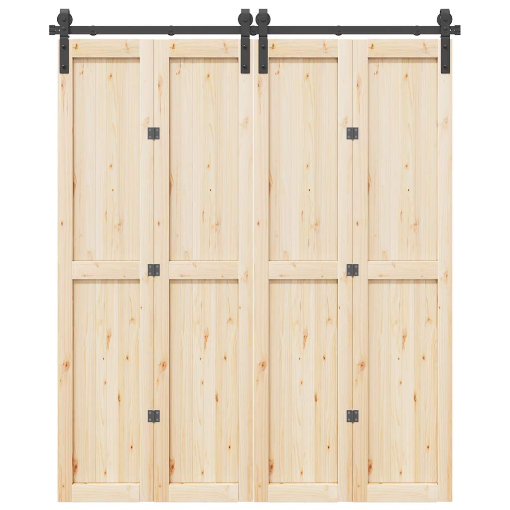 vidaXL Kit de quincaillerie de porte coulissante 183 cm Acier Noir
