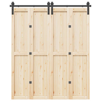 vidaXL Kit de quincaillerie de porte coulissante 183 cm Acier Noir