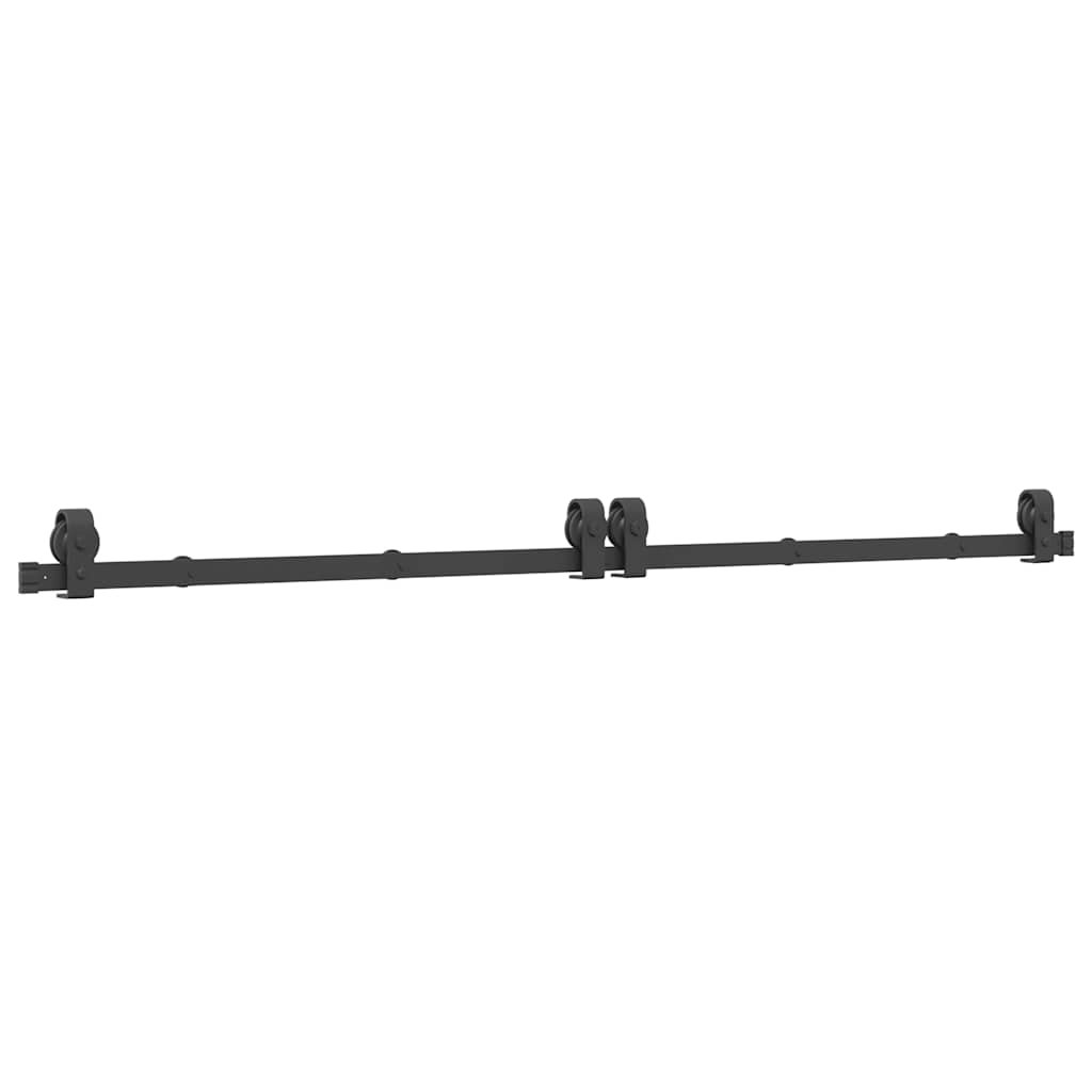 vidaXL Kit de quincaillerie de porte coulissante 200 cm Acier Noir