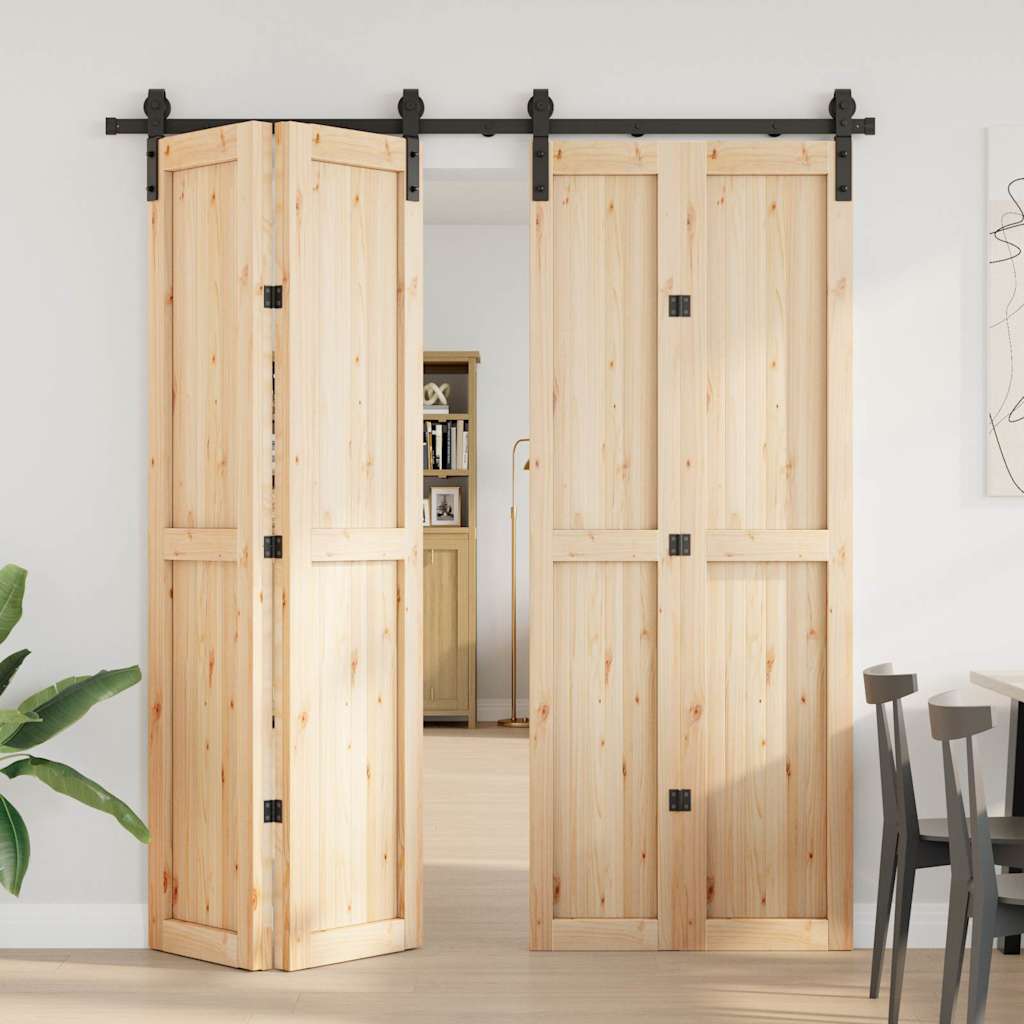 vidaXL Kit de quincaillerie de porte coulissante 200 cm Acier Noir